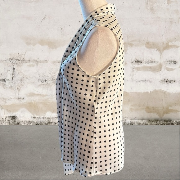 Nine West Black and White Polka Dot Blouse Size Medium - Picture 2 of 5